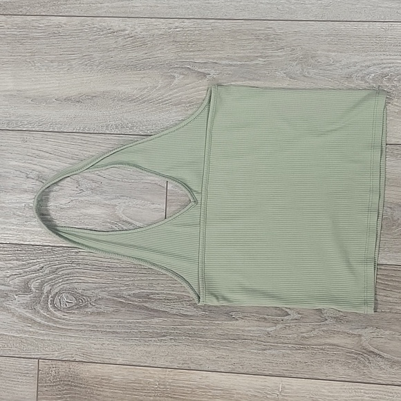 American Eagle Celery Green Ribbed Halter Top Size XSmall - Picture 3 of 4
